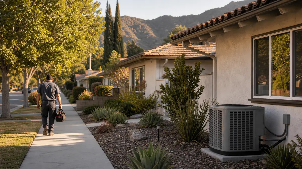 Post-war tract home in the Vincent neighborhood of West Covina receiving Trane service