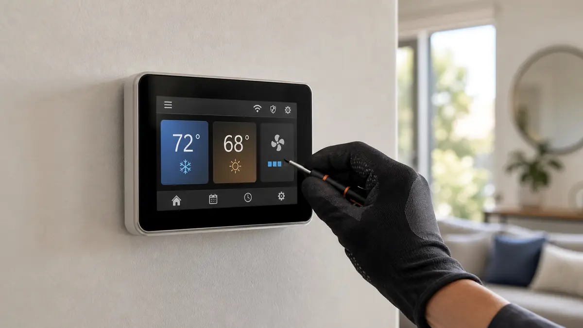 Trane ComfortLink II XL850 touchscreen displaying a communication-loss alert